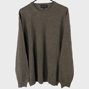 Ponte Vecchio Crewneck Sweater Brown Men's XL Merino Wool Long-Sleeve Pullover